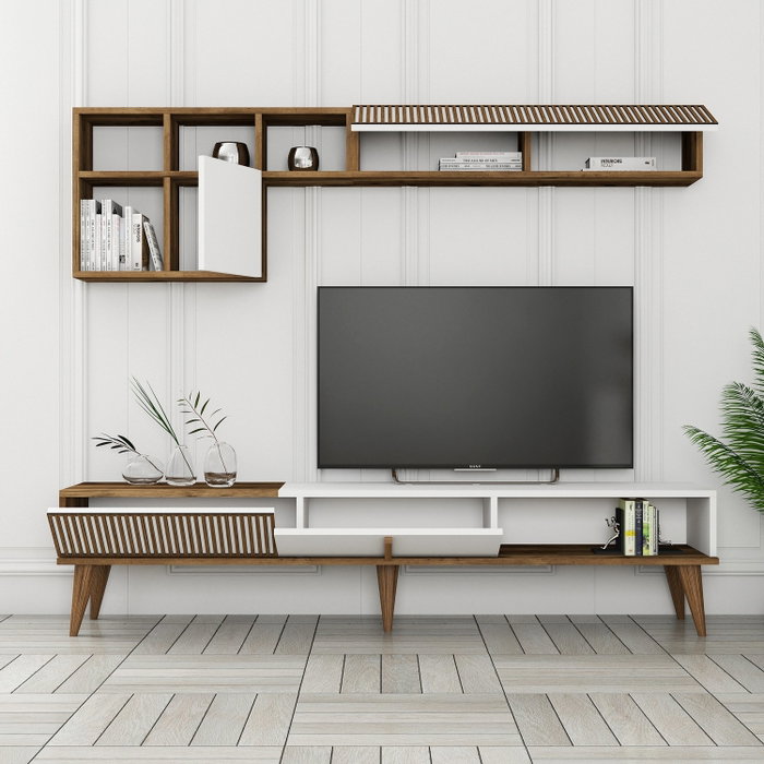 Hanah Home Milan TV - Nogal y Blanco Hanah Home Milan TV - Nogal y Blanco
